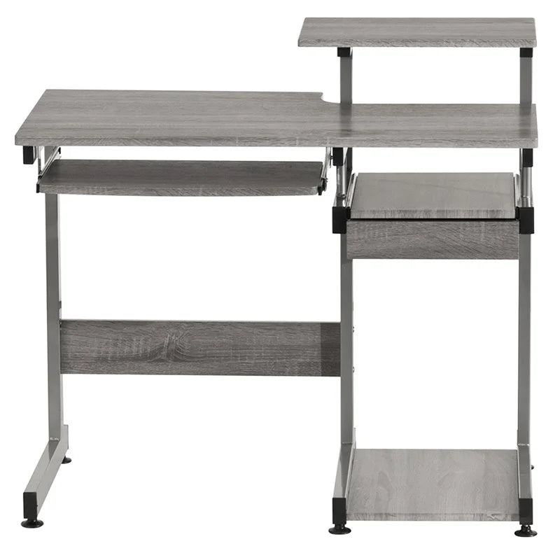 Contemporary Gray Engineered Wood Computer Desk G62497