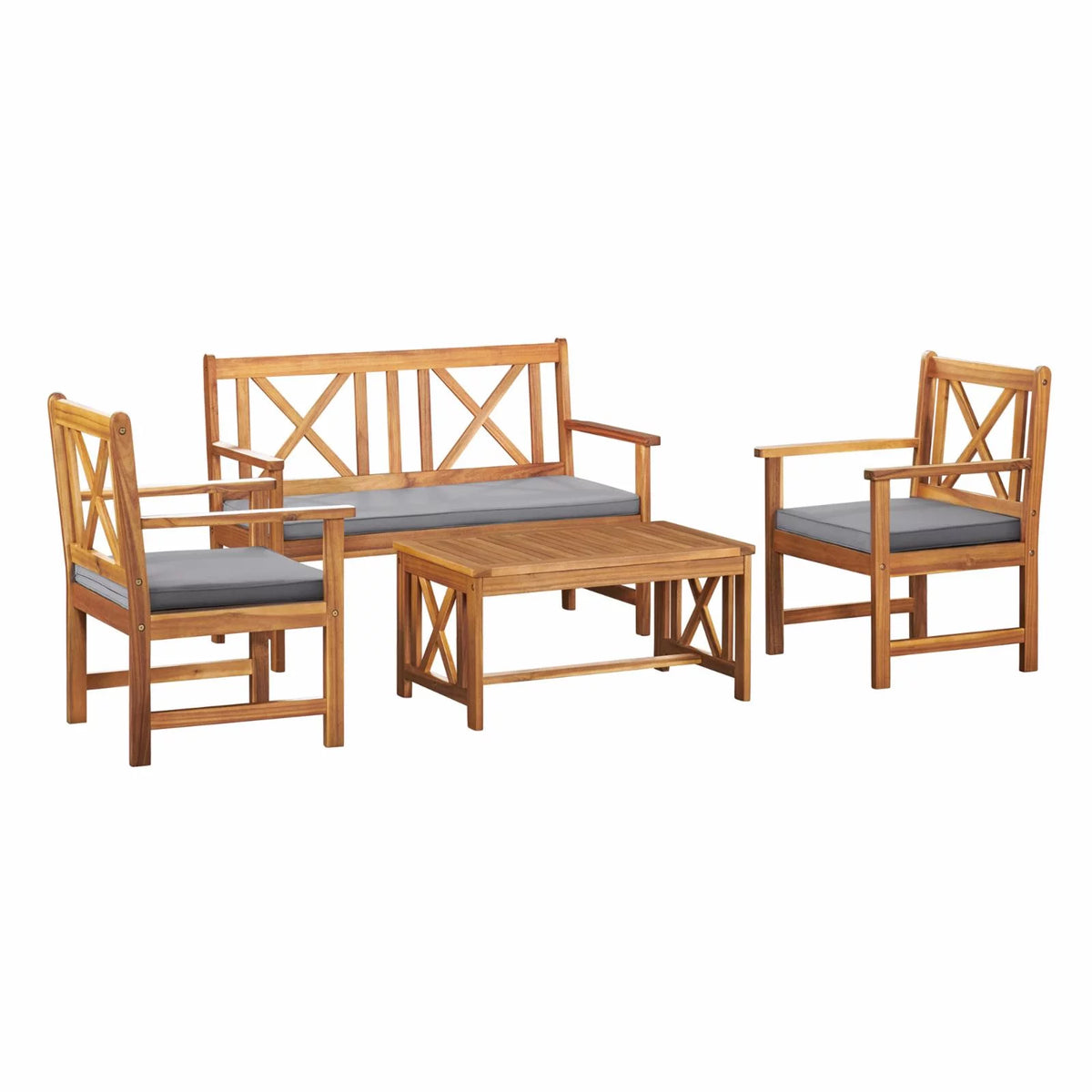Acacia Wood 4-Piece Outdoor Conversation Set G1022