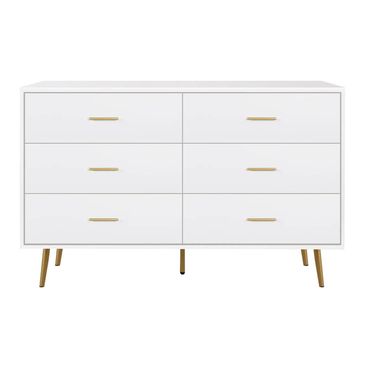 Wood 6 Drawer Dresser with Metal Handles M94382