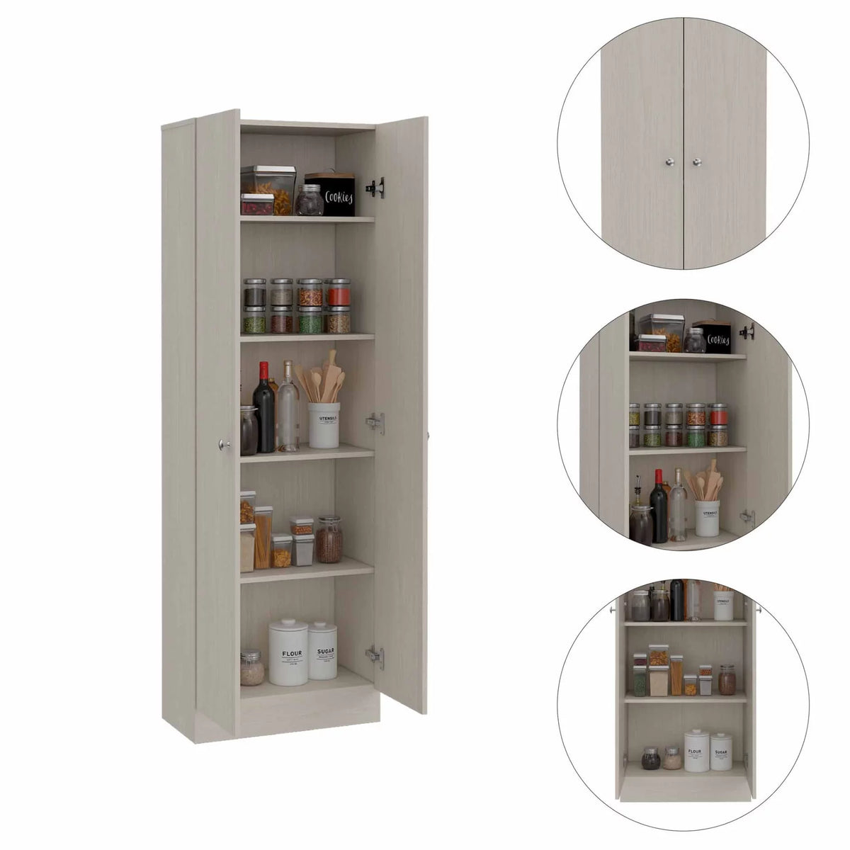 Dark Brown & Black Double Door Cabinet M9170