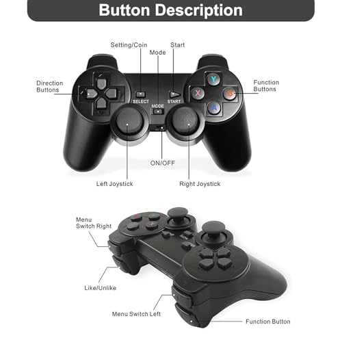 Retro Game Console Stick 4K HDMI 2.4G Wireless Controllers 64GB W298