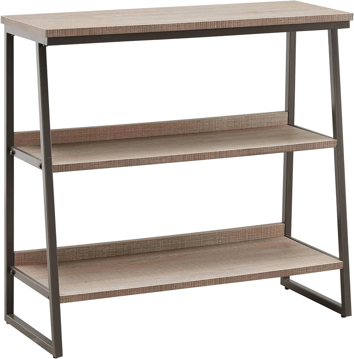 Rustic Oak/Black Shelves And Sides H974