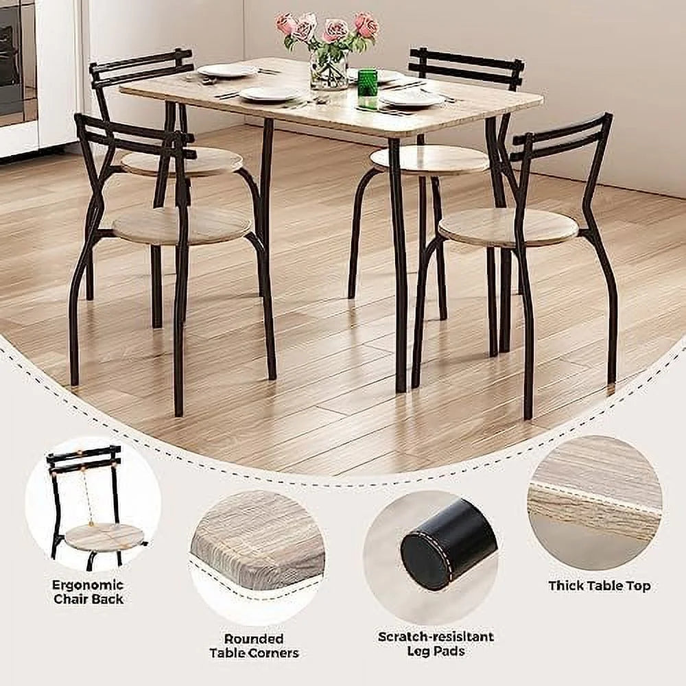 Dining Table Set for 4 with Chairs and Bench X679