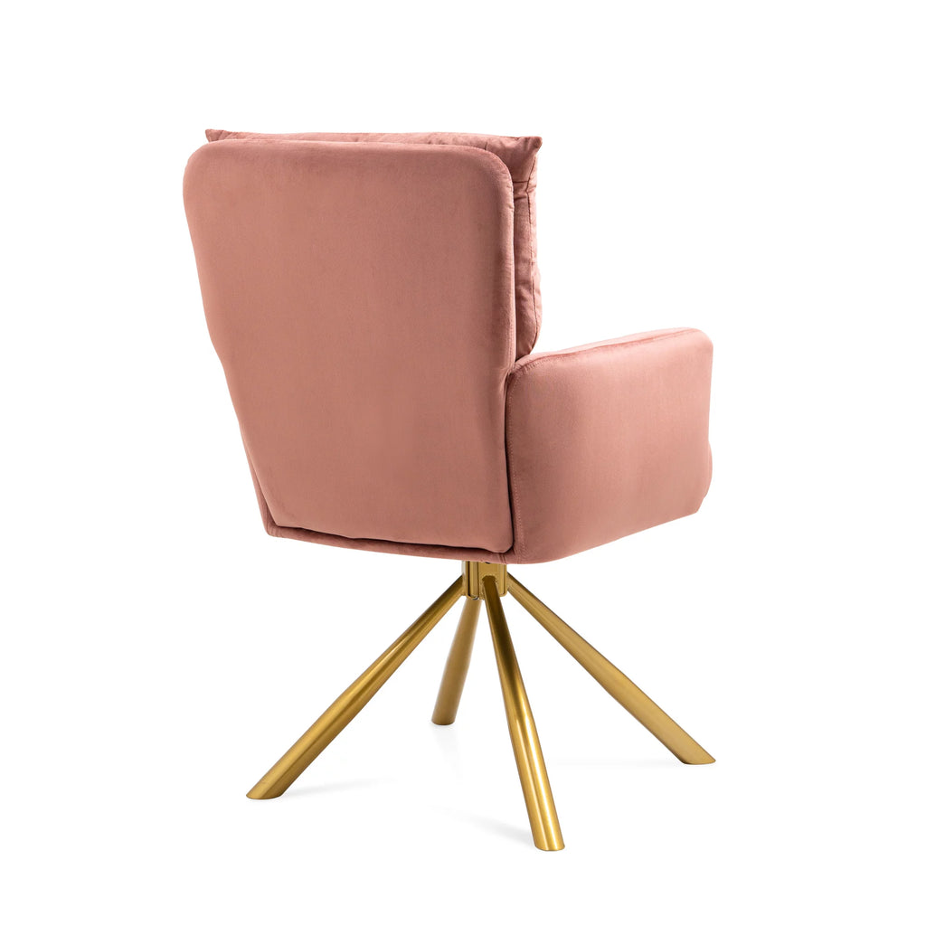 Pink Velvet High Back Swivel Accent Chair B543