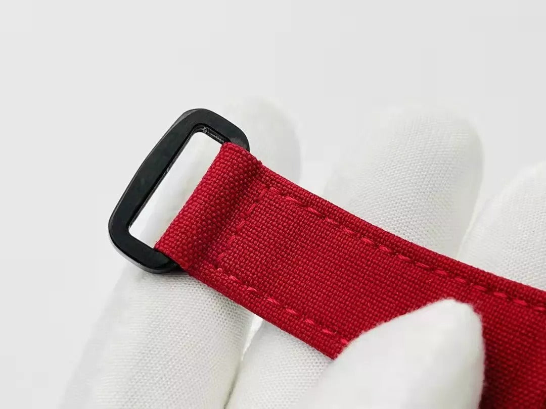 Skeleton Dial Black Bezel Red Canvas Strap U35767