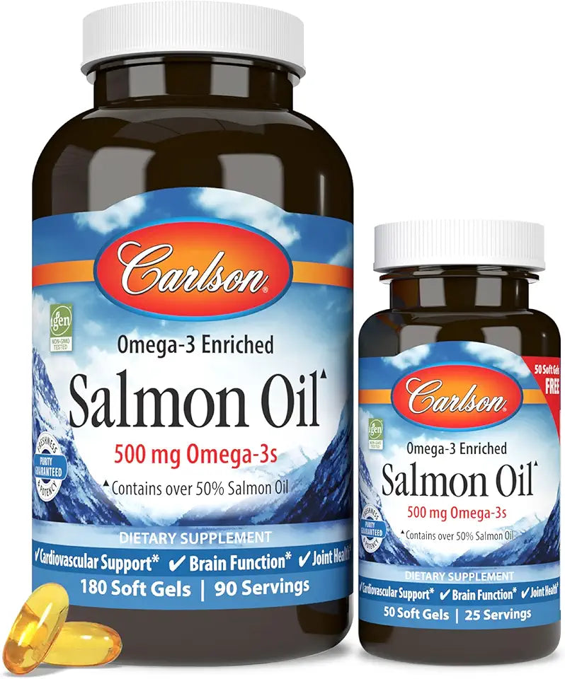 500 mg Omega-3s Wild Caught Salmon Oil Softgels I33063