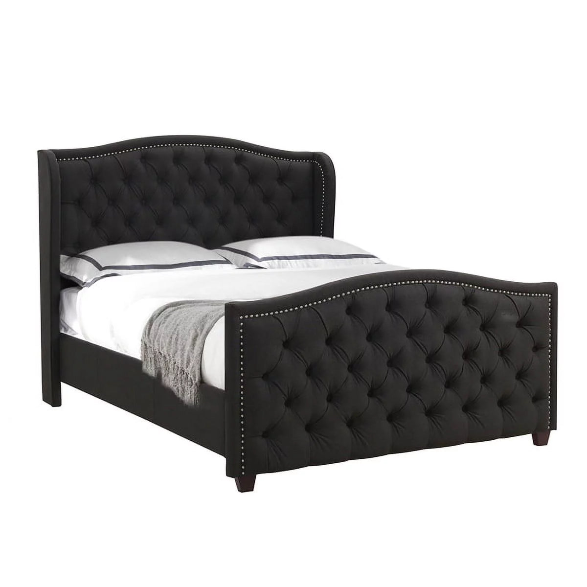 King Tufted Wingback Bed R53657