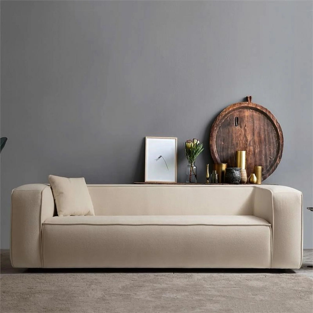 Cream Boucle Fabric Sofa I892178
