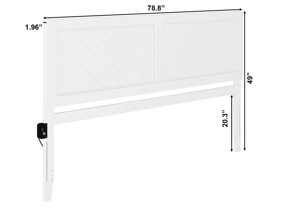 White Solid Wood King Headboard P608335
