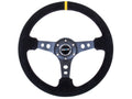 Black Suede Steering Wheel with Round Holes U638