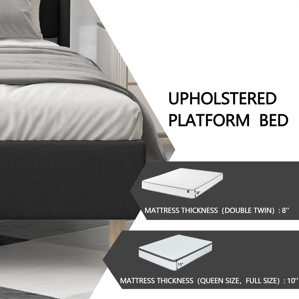 Twin Size Upholstered Platform Bed Frame E993