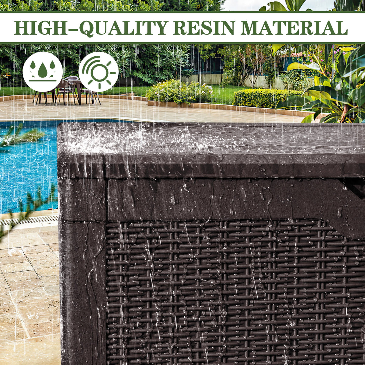 100 Gallon Black Plastic Resin Outdoor Storage Box F1562