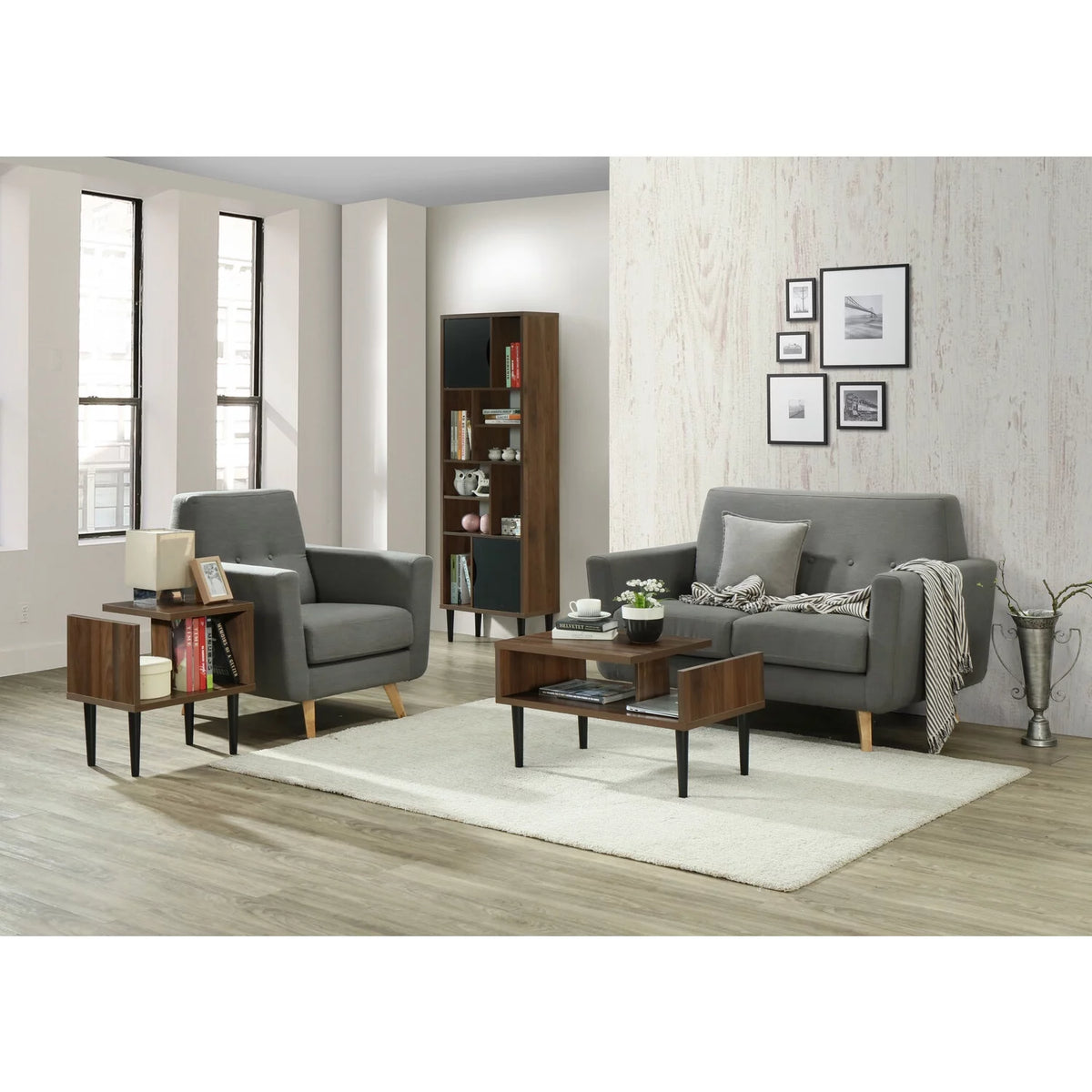 Mid Century Modern Coffee Table with Wood Legs V758311