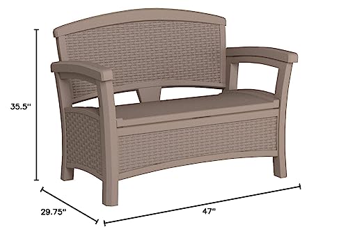 White All Weather Plastic Loveseat with Storage O48407