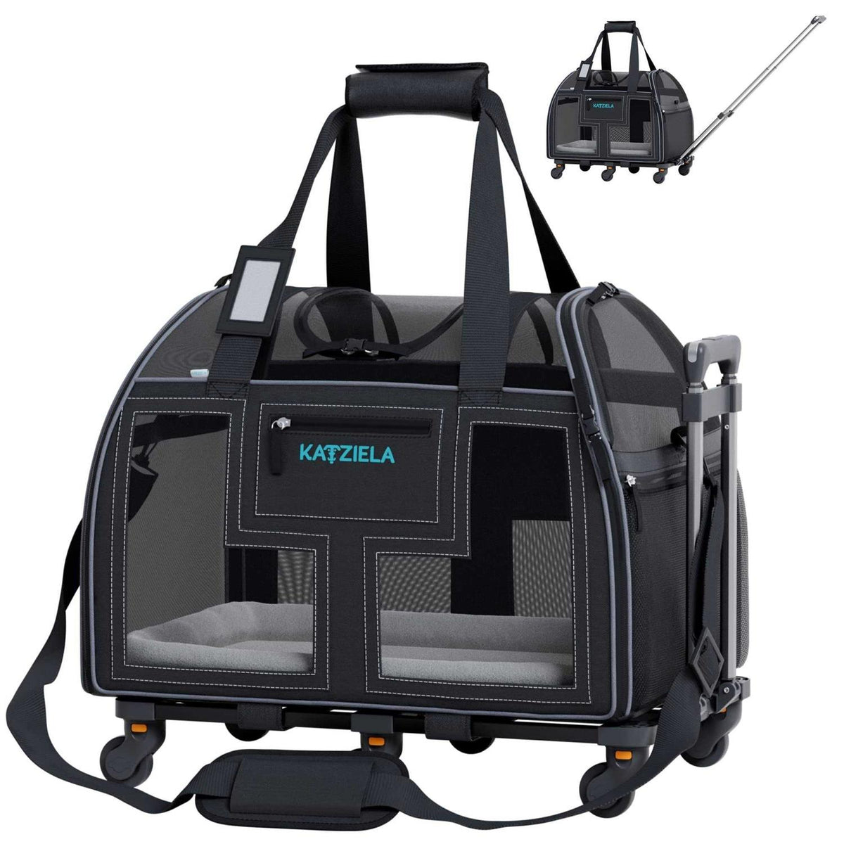Pet Carrier with Removable Wheels and Telescopic Handle M23269