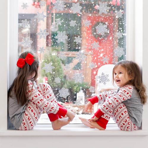 32Pcs Reusable Snowflake Window Decals N525