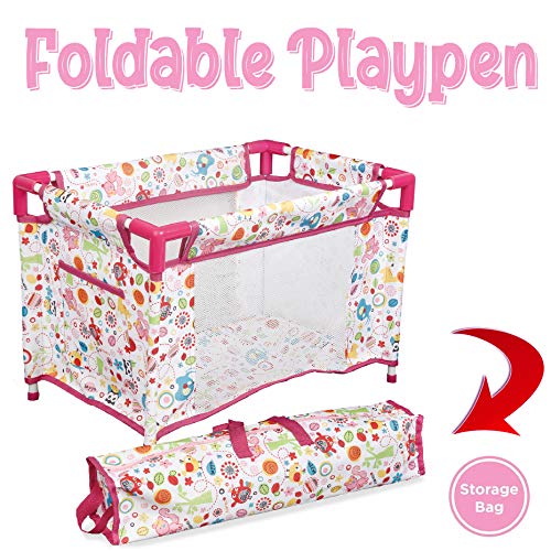 5-in-1 Baby Doll Stroller Nursery Playset with Play Mat, Playard, Carrier, and Travel Bag T925900