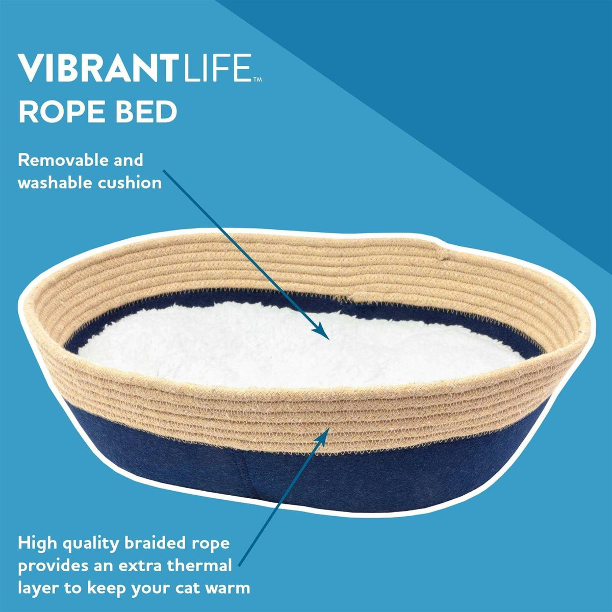 19 Oval Woven Felt Rope Cat Bed R1736