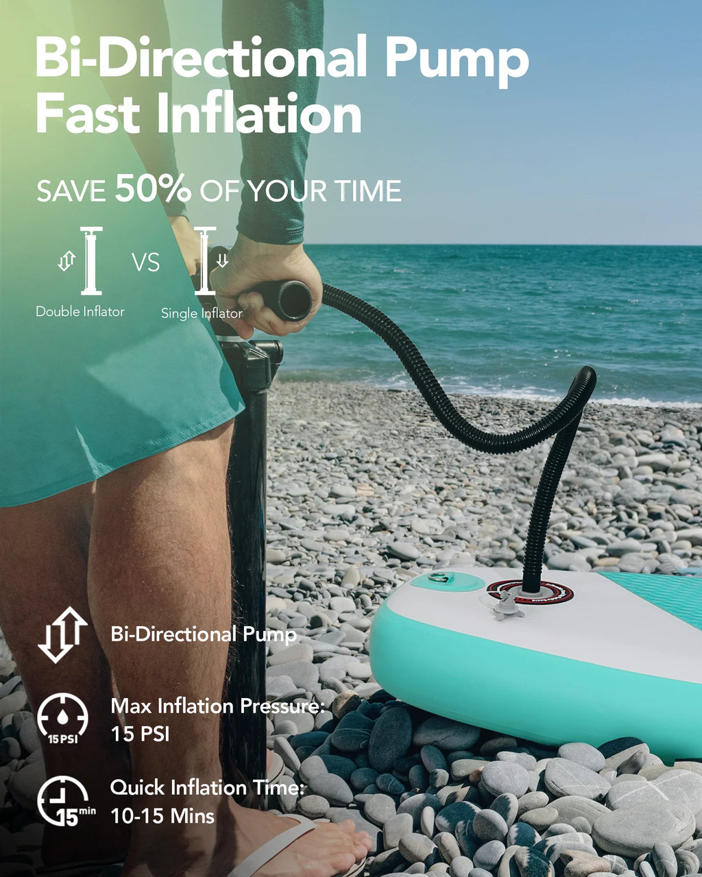 10' Green Inflatable Paddle Board T881