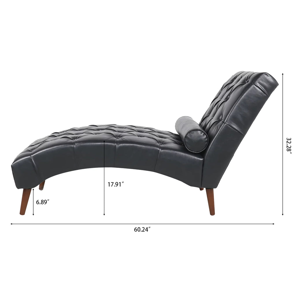 Faux Leather Button Tufted Chaise Lounge N361736