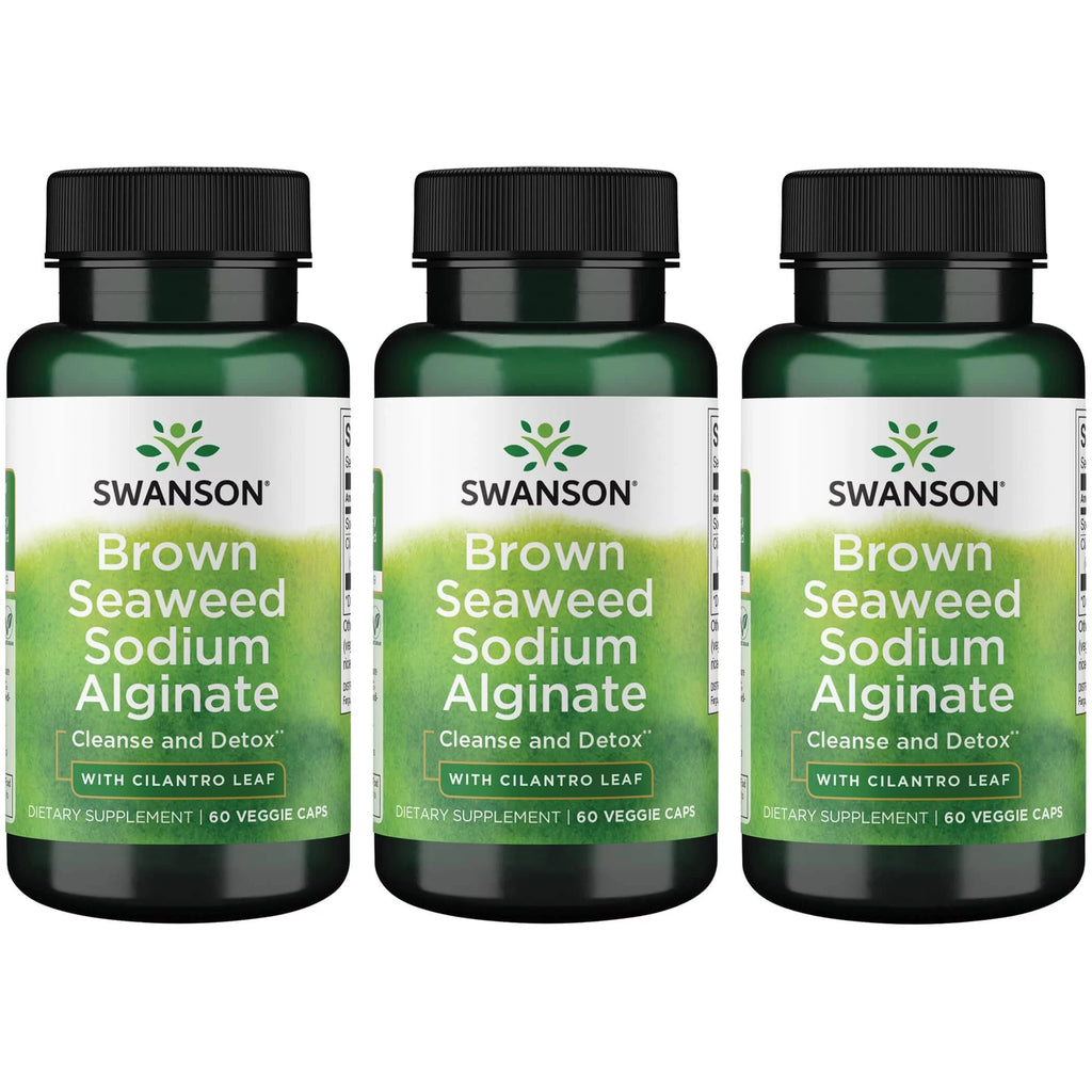 Brown Seaweed Sodium Alginate with Cilantro Leaf 60 Veg Caps 3 Pack Q29219