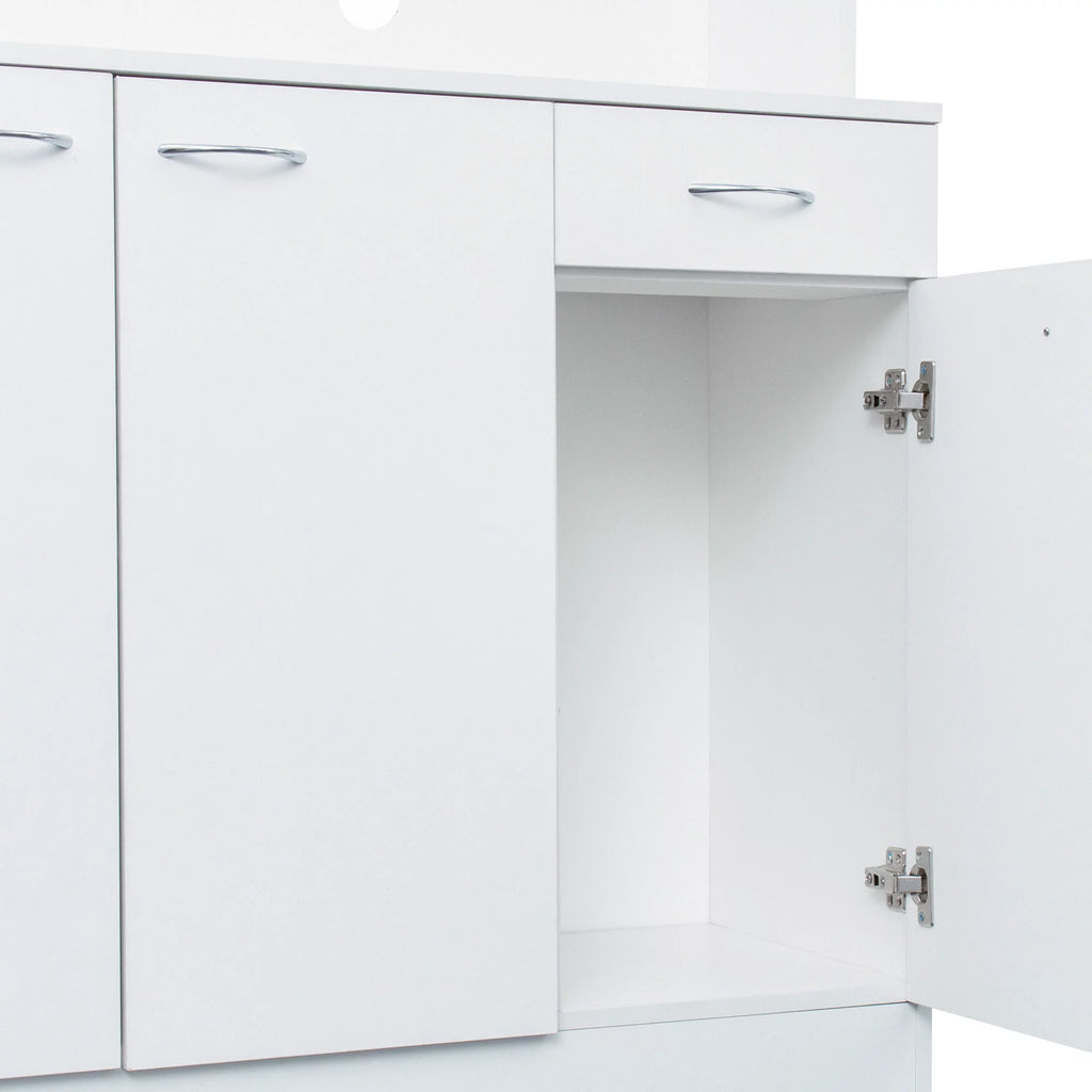 White Kitchen Pantry Cabinet with 6 Doors and 1 Drawer O686