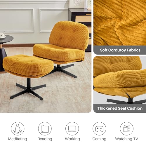 Swivel Accent Chair with Ottoman K570041