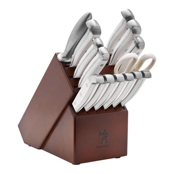 15 Pc White Knife Block Set W7873