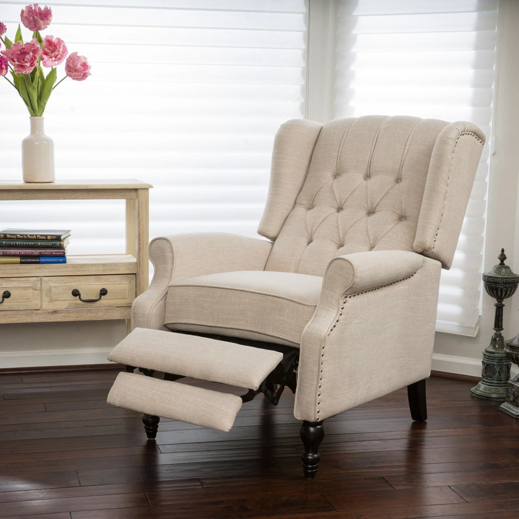 Button-tufted Reclining Club Chair F823733