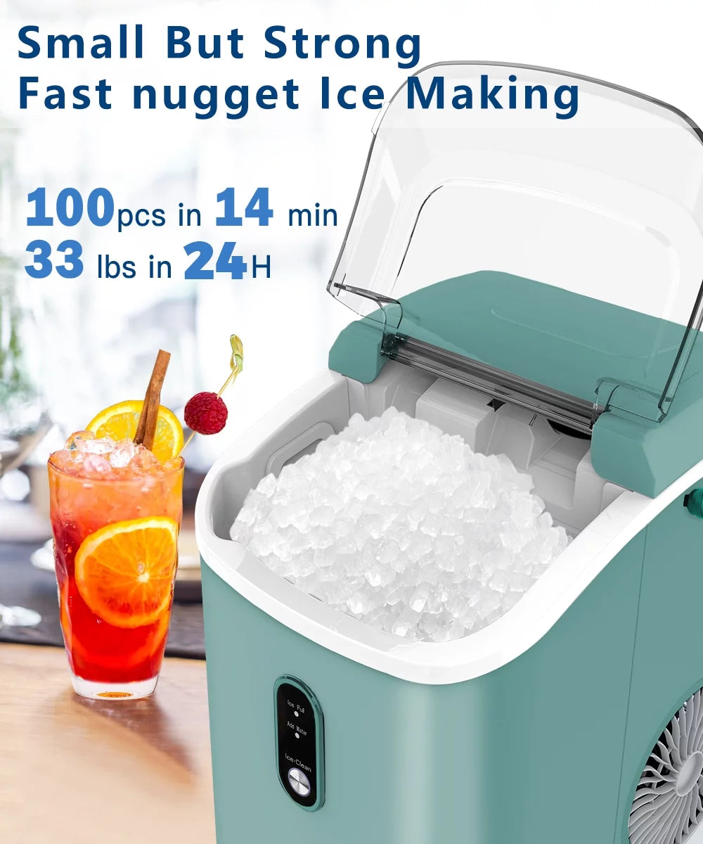 33lbs Countertop Ice Maker with Scoop, Black Z2725