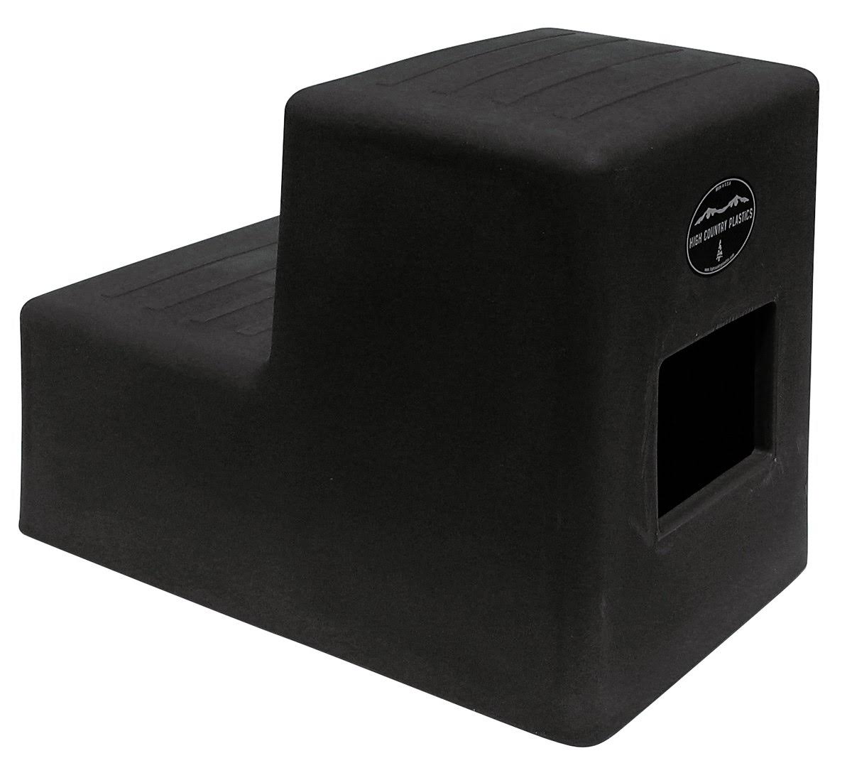 Black 2-Step Horse Mounting Block with Storage P108488