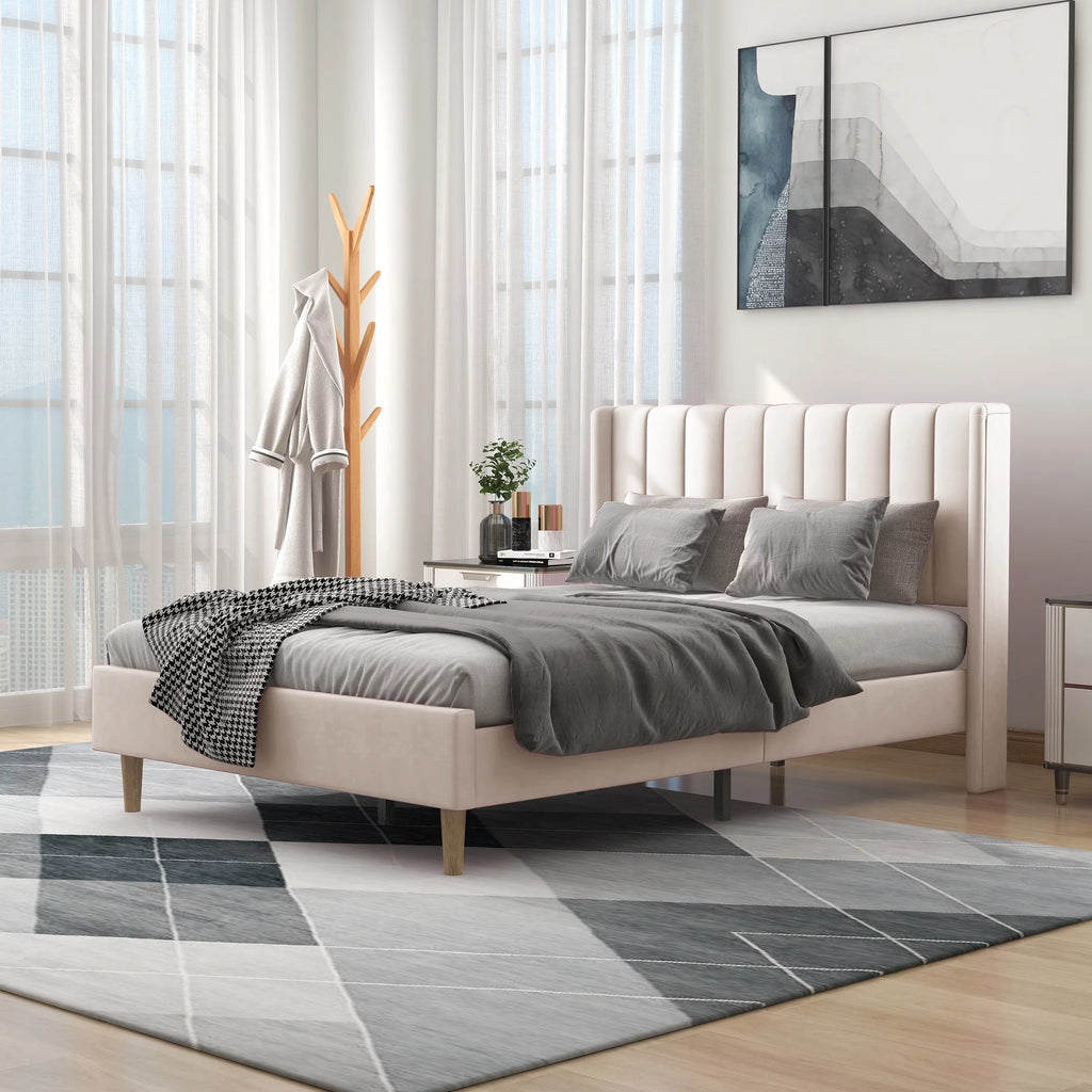 Twin Size Upholstered Platform Bed Frame E993
