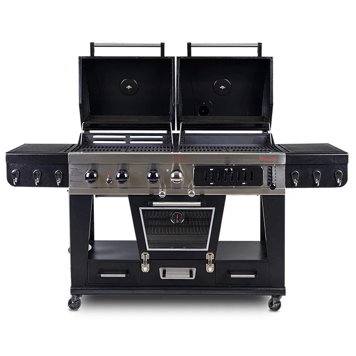 Gas and Charcoal Combo Grill with Electric Smoker Y66740