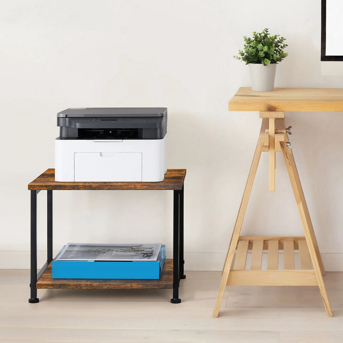 Under Desk Printer Stand 2 Tier with Wheels P35886