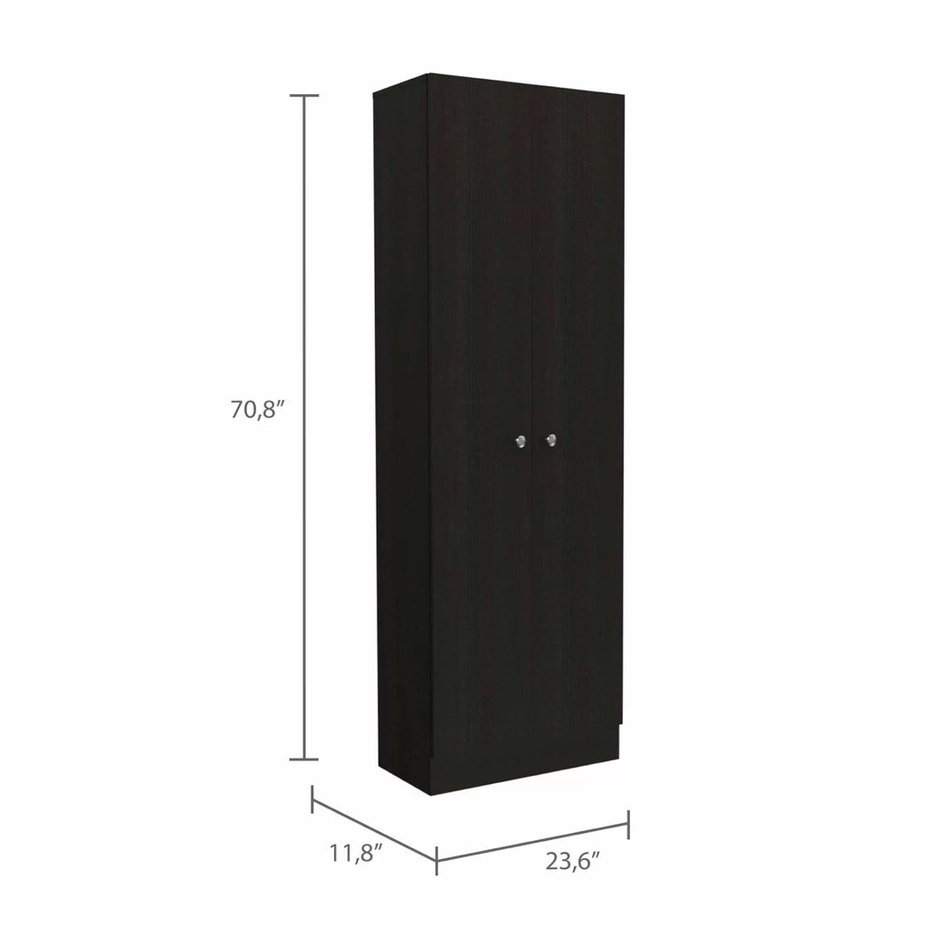 Dark Brown & Black Double Door Cabinet M9170