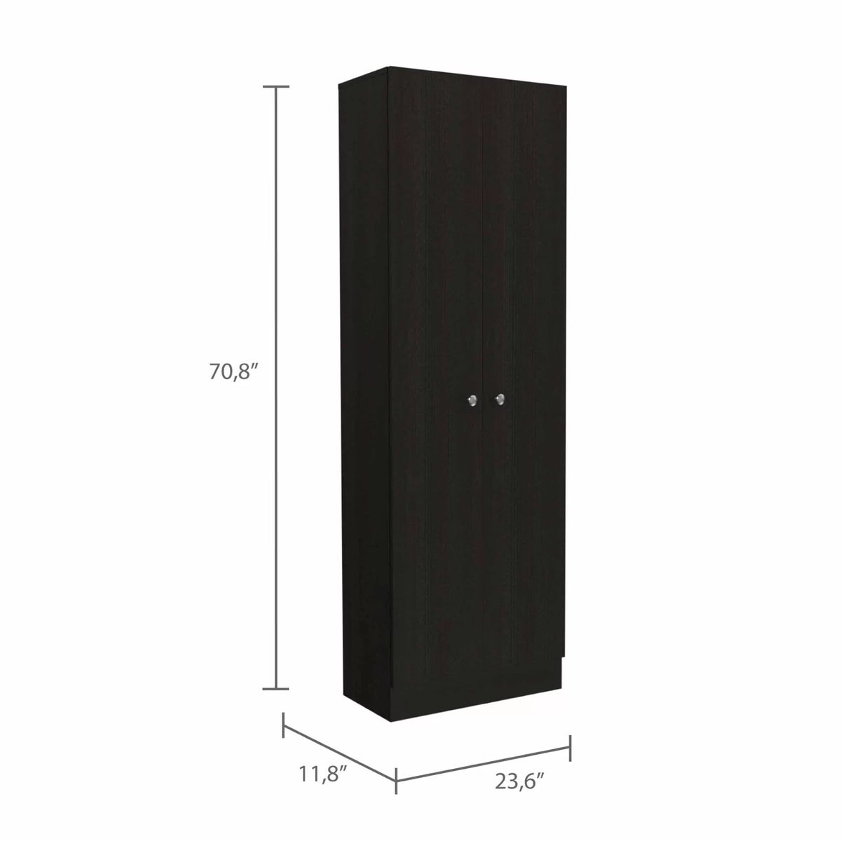 Dark Brown & Black Double Door Cabinet M9170