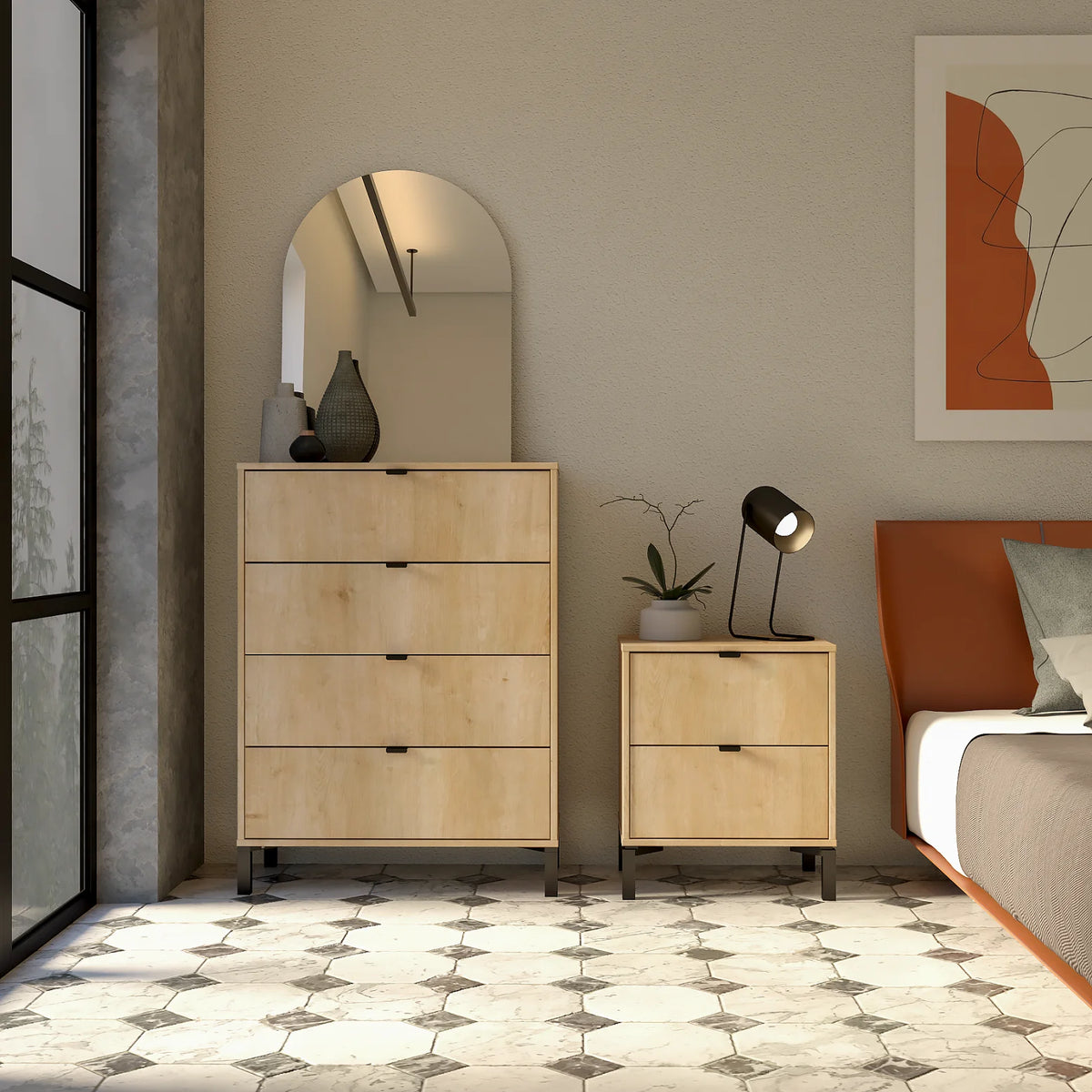 Minimalist 4-Drawer Dark Gray Dresser Z508