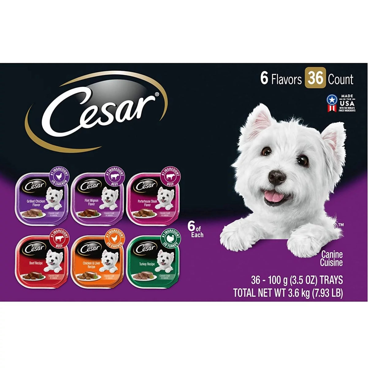 Wet Dog Food Variety Packs 36 Trays 3.5 Oz A42166