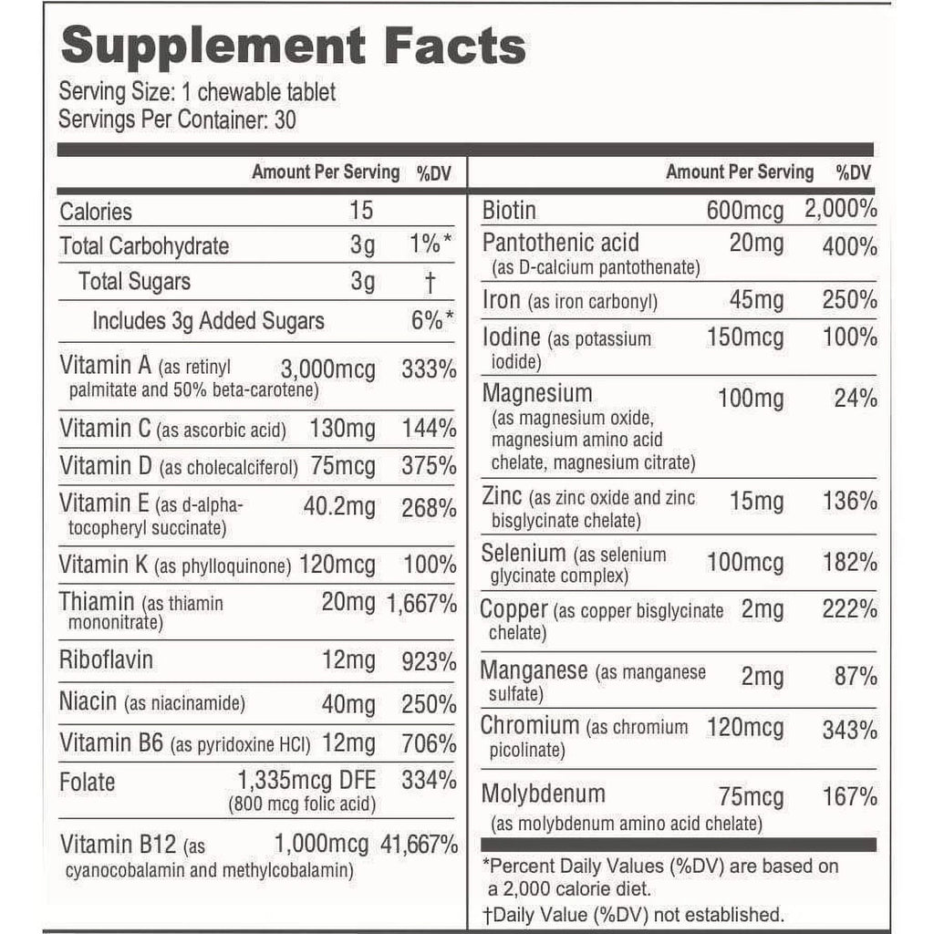 Chewable Bariatric Multivitamin 3-Month Supply U638
