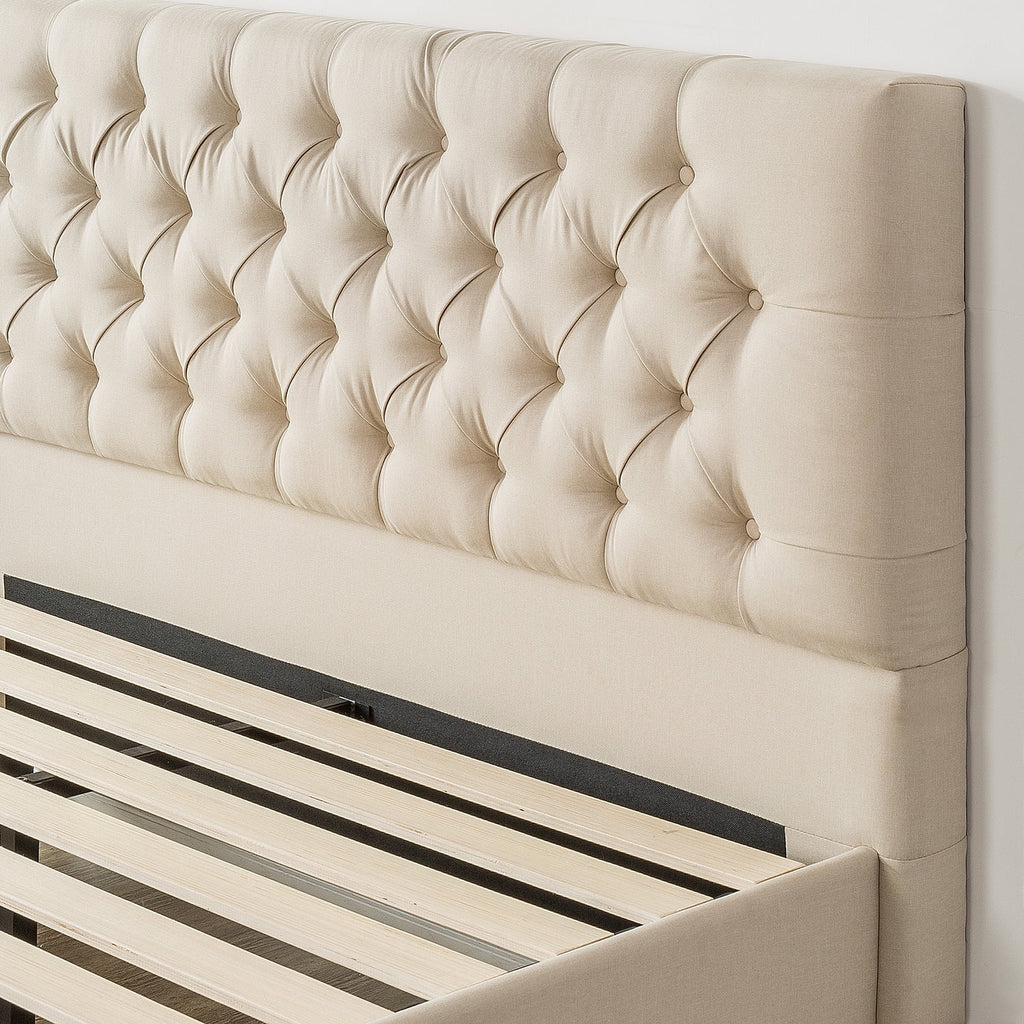 Queen Upholstered Platform Bed Frame R514