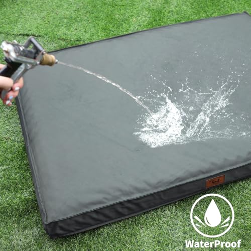 Extra Large Waterproof Egg Crate Foam Dog Bed with Removable Washable Cover F898