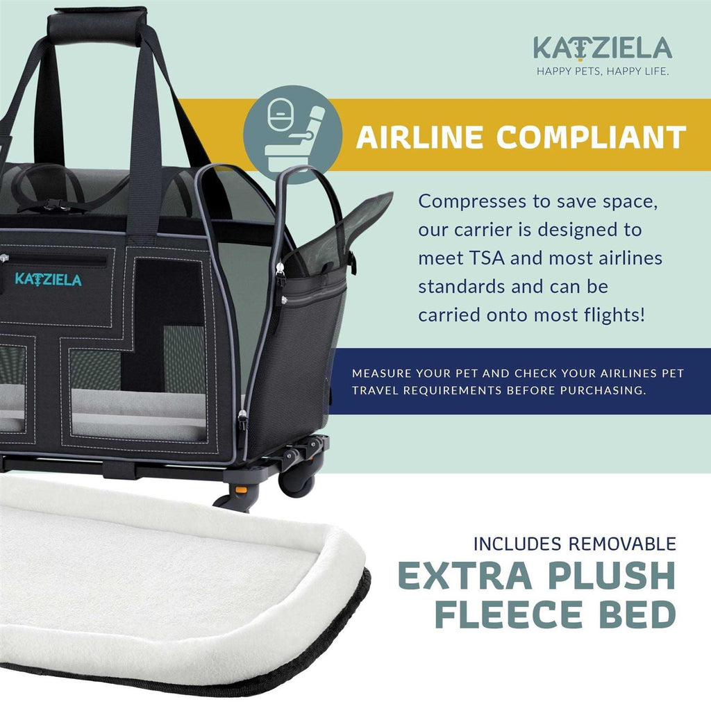 Pet Carrier with Removable Wheels and Telescopic Handle M23269