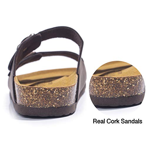 Arch Support Slides with Adjustable Buckle Straps and Cork Footbed Z2959