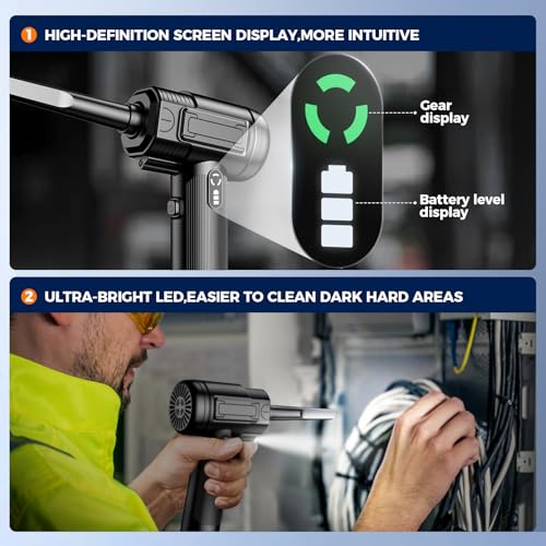 100000RPM Cordless Electric Air Duster with LED Light O16322