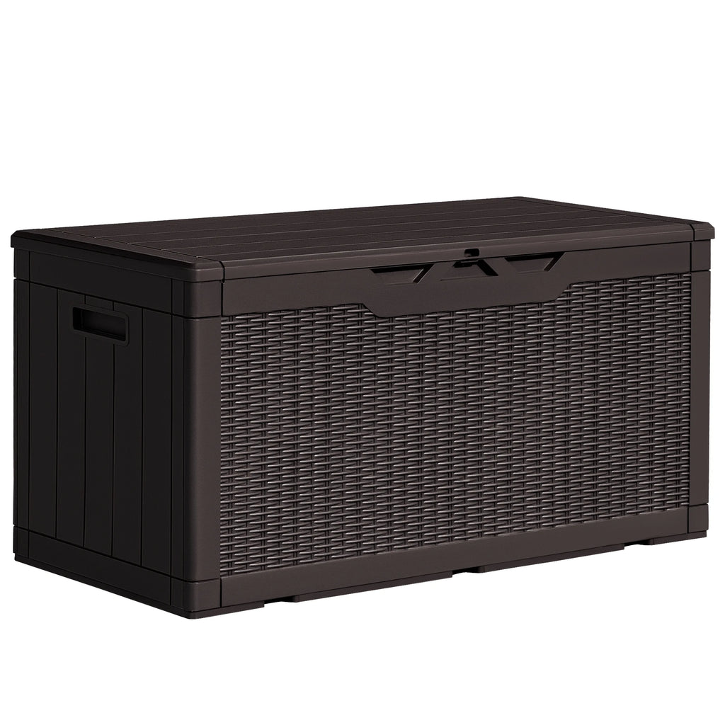 100 Gallon Black Plastic Resin Outdoor Storage Box F1562
