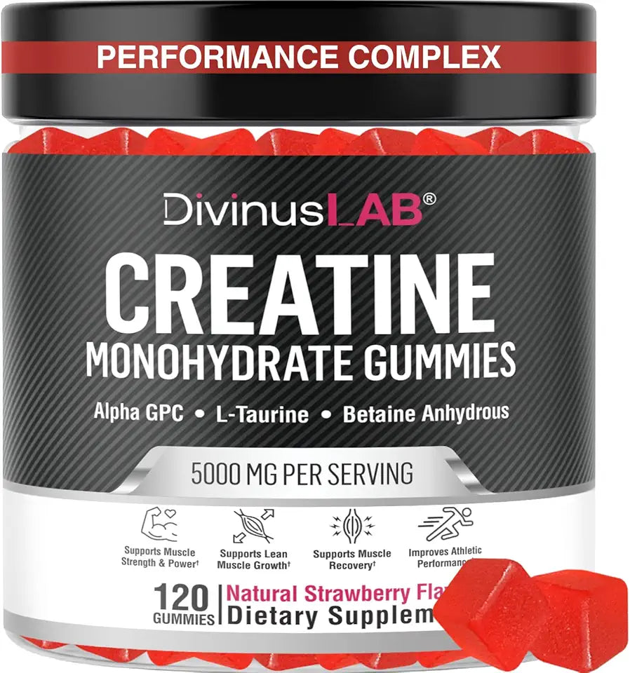 Sugar-Free Vegan Non-GMO Creatine Monohydrate Gummies 5g 120 Count B708