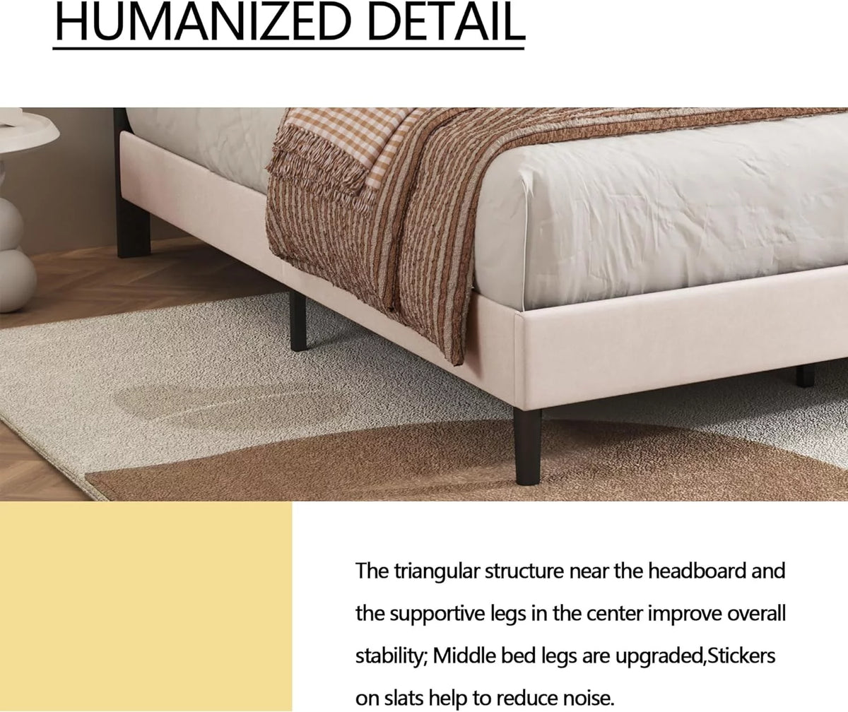Pink Velvet Upholstered Platform Bed Frame Twin Size Q176