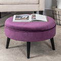 23 Inch Purple Tufted Footstool K969244