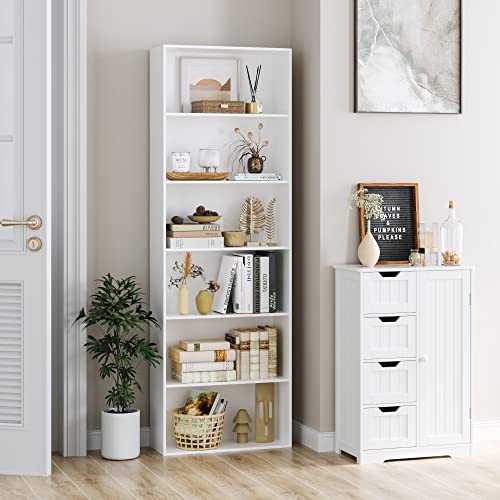 6-Tier Dark Gray Freestanding Bookcase and Bookshelf T199175
