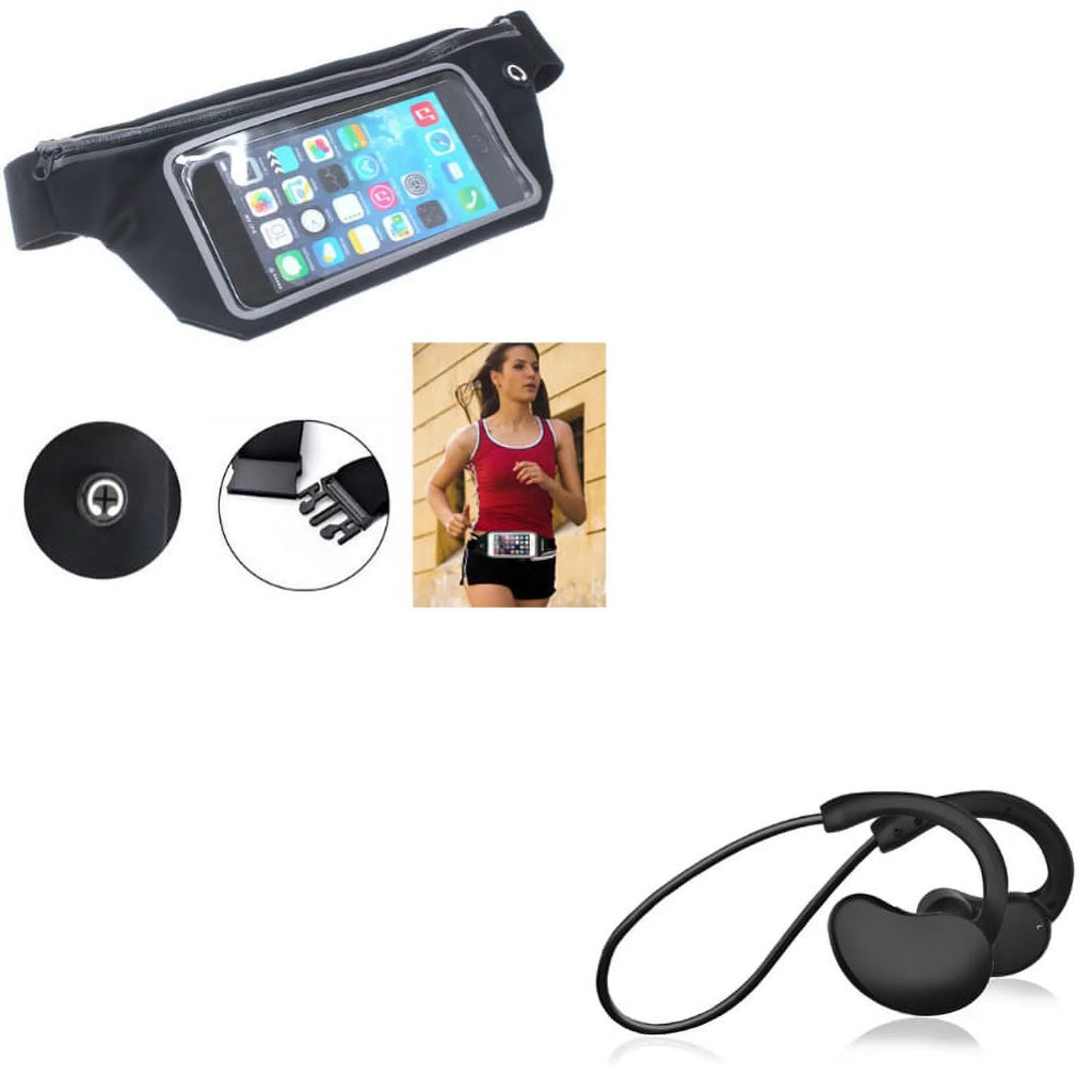 Wireless Headphones + Running Waist Bag Combo N5954